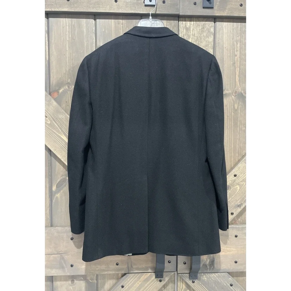 Saks Fifth Avenue Black Wool Cashmere Luxury Designer USA Sport‎ Blazer Mens 42R
